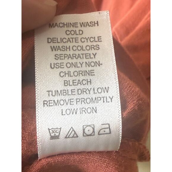 Ellos Plus 5X 38/40 Coral Orange Twist V Neck 3/4 Sleeve Knit Shirt Tunic Top - Picture 7 of 7